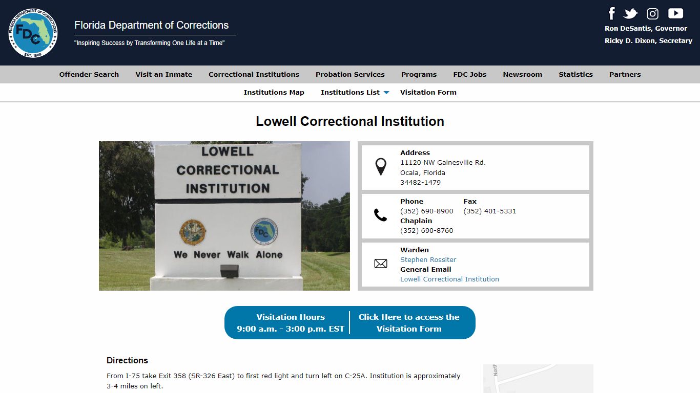 Lowell Correctional Institution -- Florida Department of ...