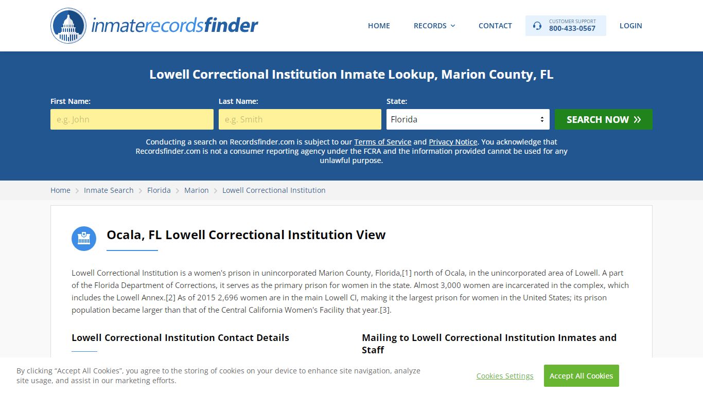 Lowell Correctional Institution Roster & Inmate Search ...