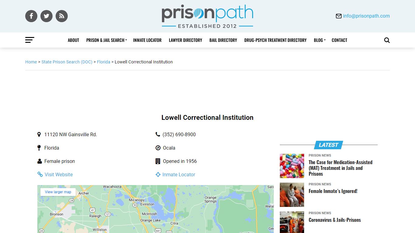 Lowell Correctional Institution - Prison Inmate Search ...