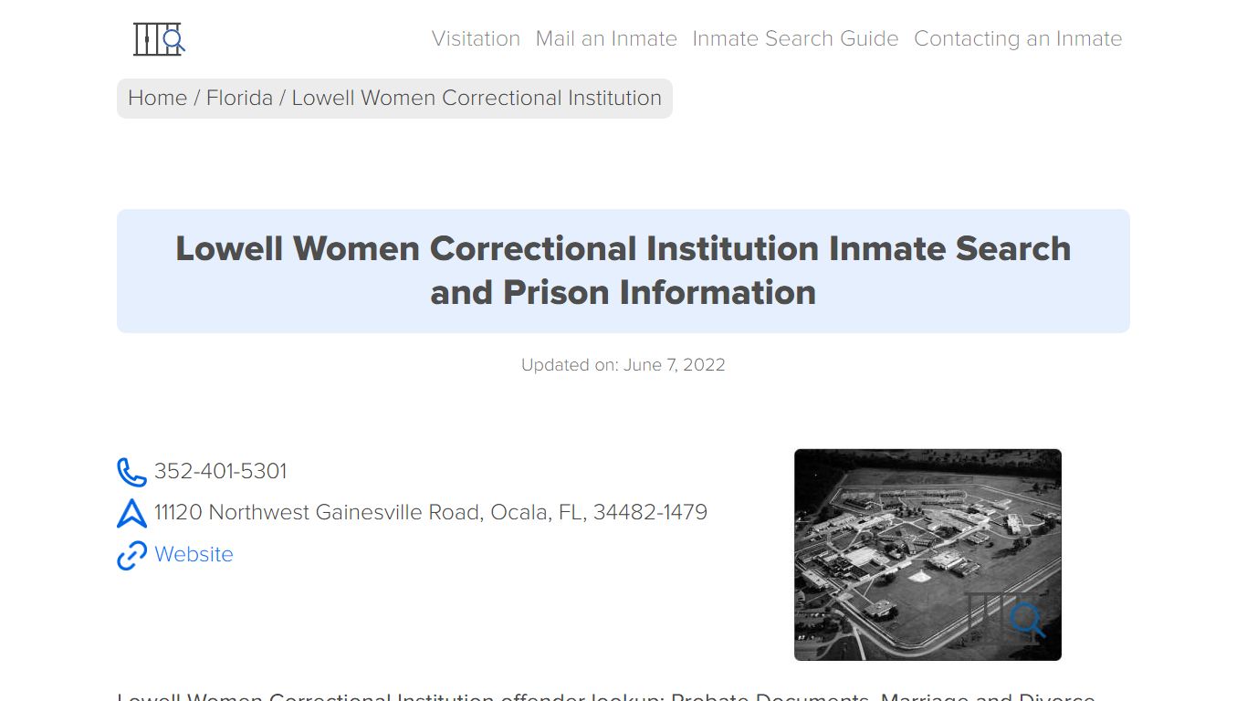 Lowell Women Correctional Institution Inmate Search ...